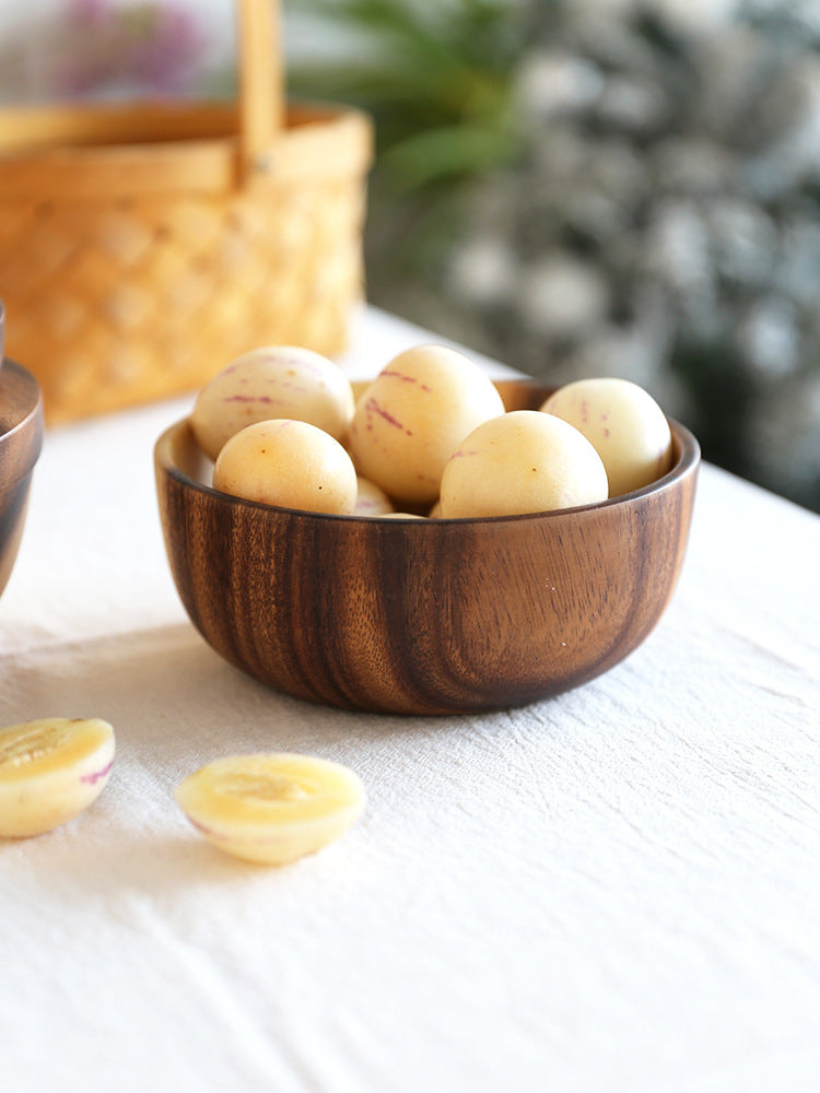 Kitchen Natural Wooden Bowl Household Fruit Bowl