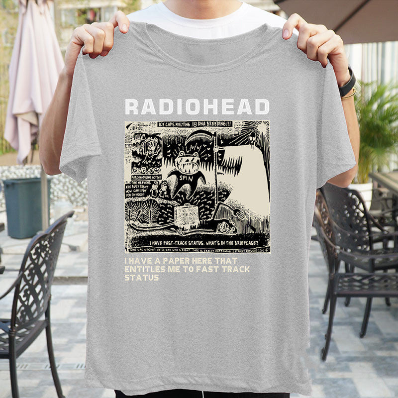 Funny Letter Printed Round Neck Women's T-shirt