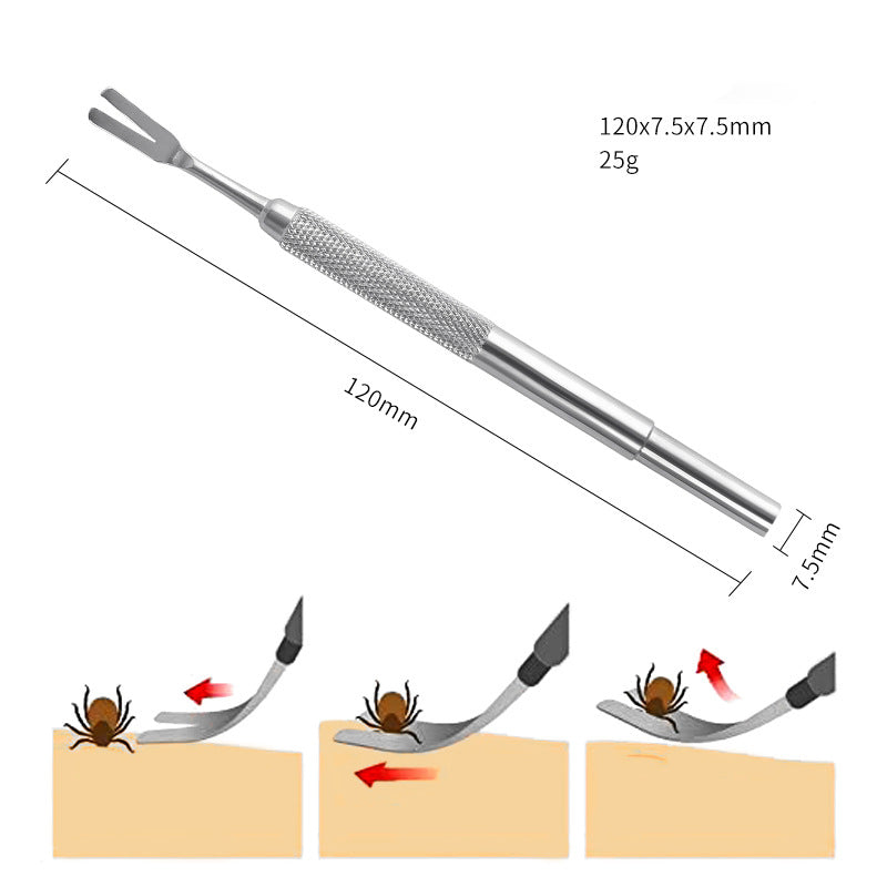 Stainless Steel Tick Tweezers Professional Quick Tick Removal Tool For Cat Dog